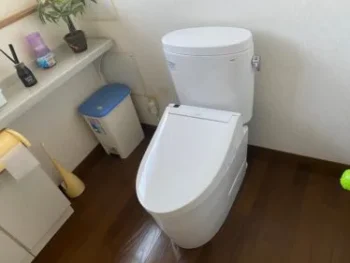 新しい真っ白なトイレがとても綺麗で気持ちいいですね！